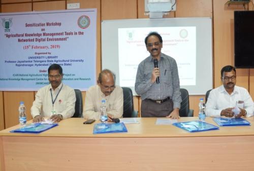 Sensitization Workshop on Agricultural Knowledge Management Tools in Networked Digital Environment at College of Agriculture, Rajendranagar on 15th February, 2019